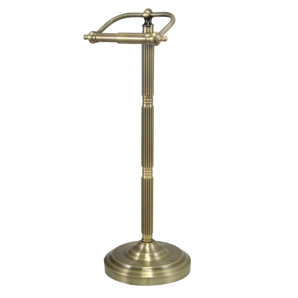 Georgian Freestanding Toilet Paper Holder, Antique Brass